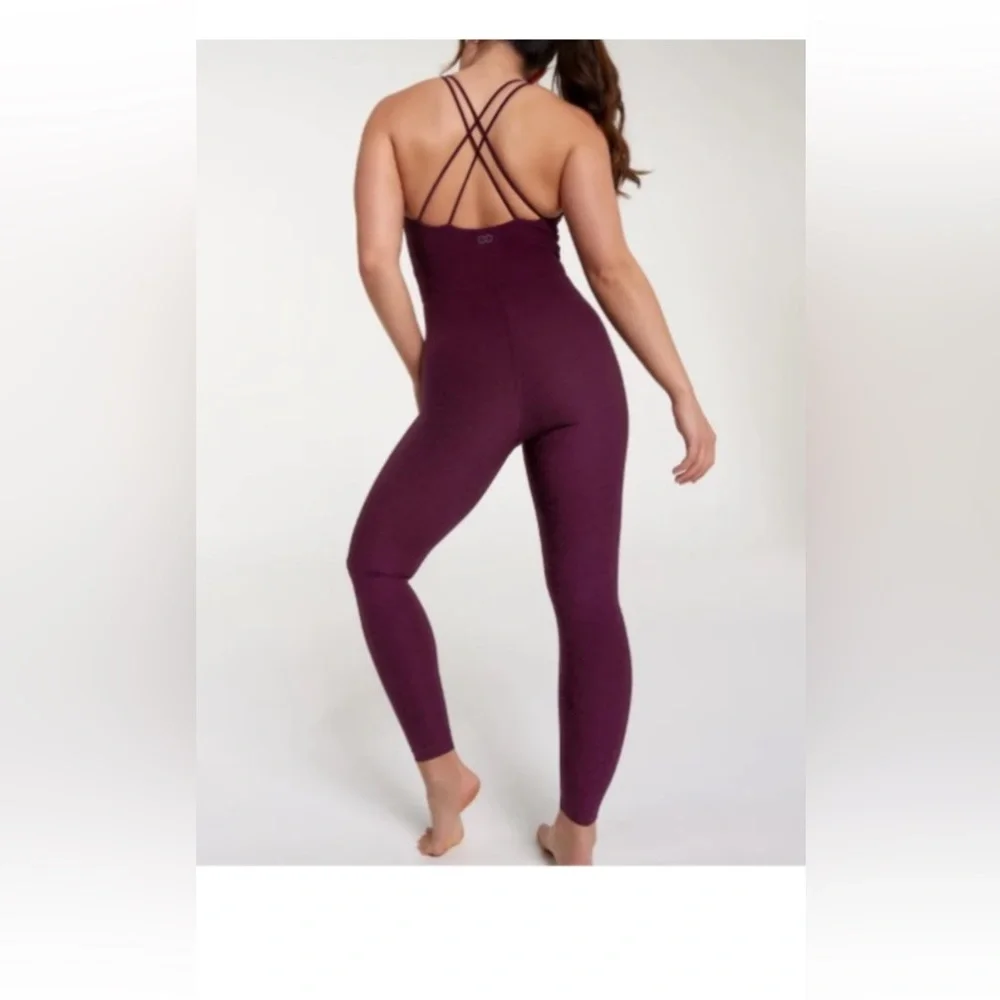 Calia Women’s Lustralux sleeveless Strappy back bodysuit in wine - Picture 1 of 5